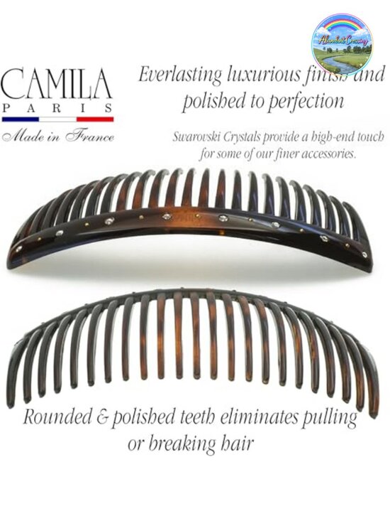 Swarovski Crystal Side Combs - Strong Hold Hair Comb for Bun Chignon Up-Do